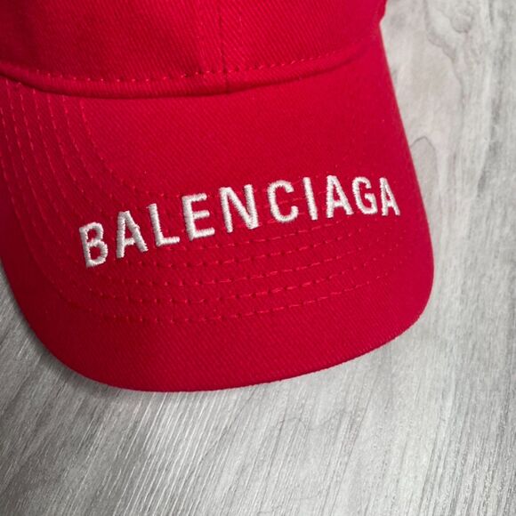 Balenciaga Red Logo Baseball Cap - Picture 4 of 5
